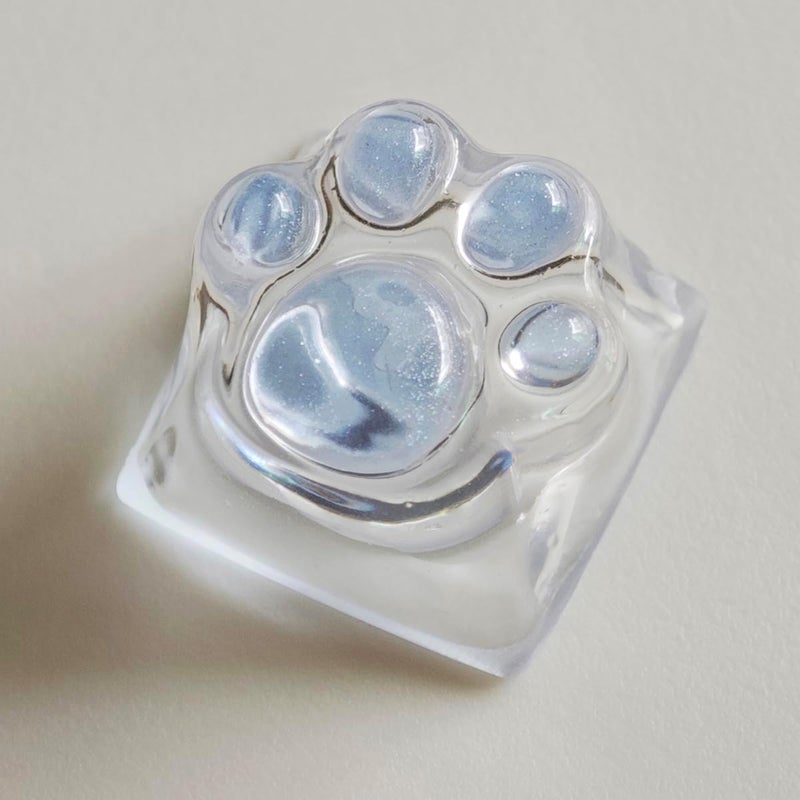 Elacgap Cat Claw Keycap Cute Drip Glue Backlight Keycaps DIY ESC Arrow Key Keycap Replacement for Cherry MX Gaming Mechanical Keyboard (Blue Transparent) - Image 1
